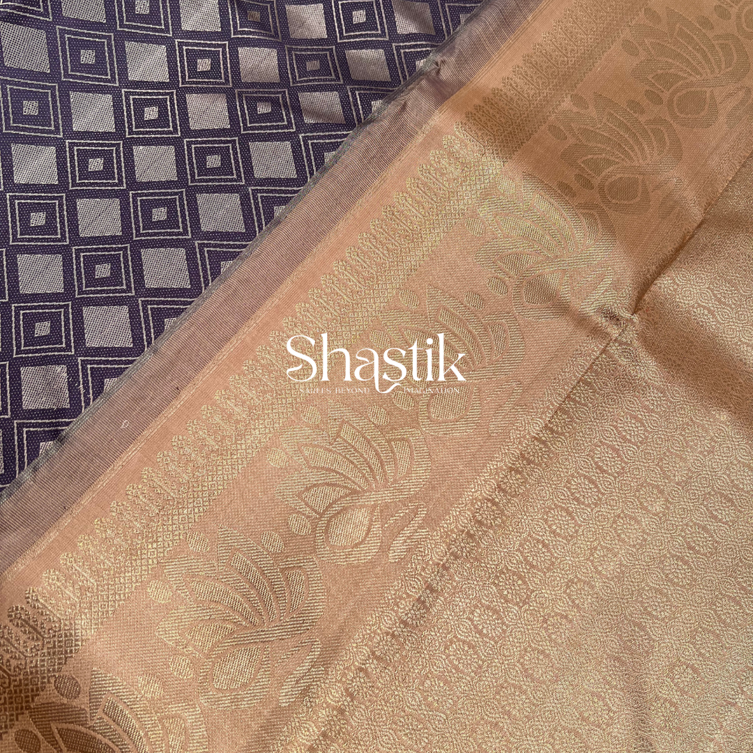 silk saree in mountain blue tones