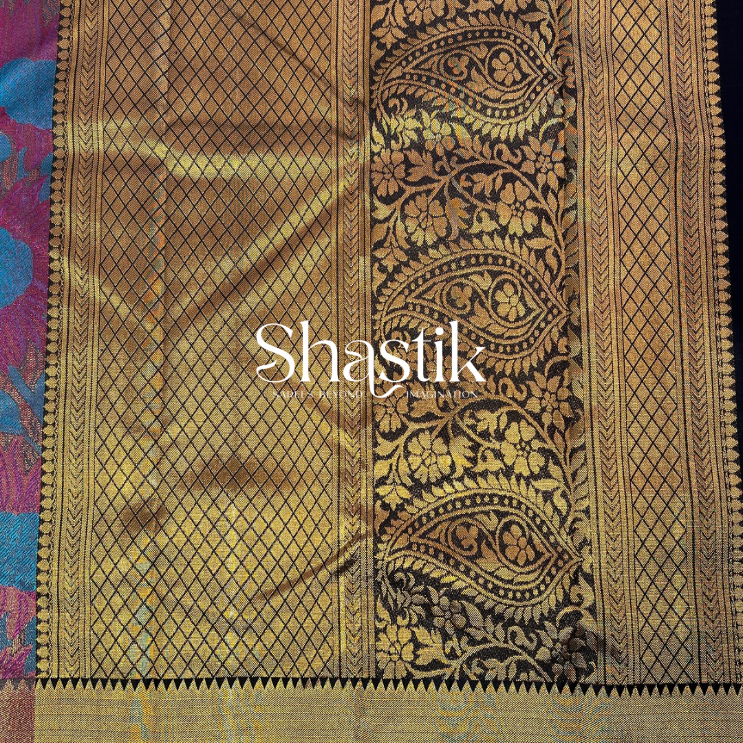 unconventional wedding silk saree in purple